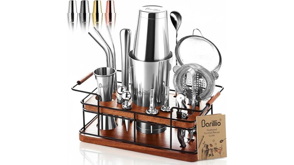 comprehensive stainless steel bartender kit