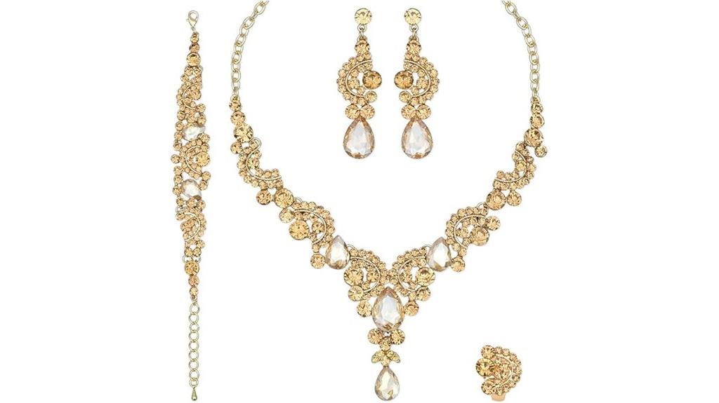 elegant crystal jewelry sets