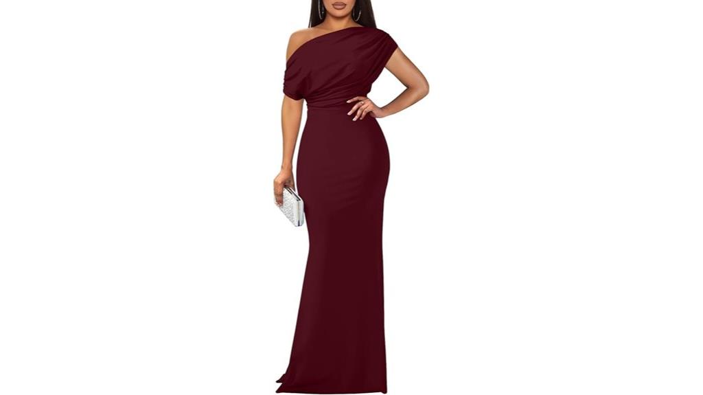 elegant off shoulder evening dress