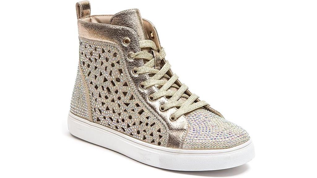 elegant rhinestone high tops