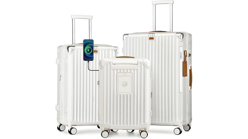expandable luggage with usb