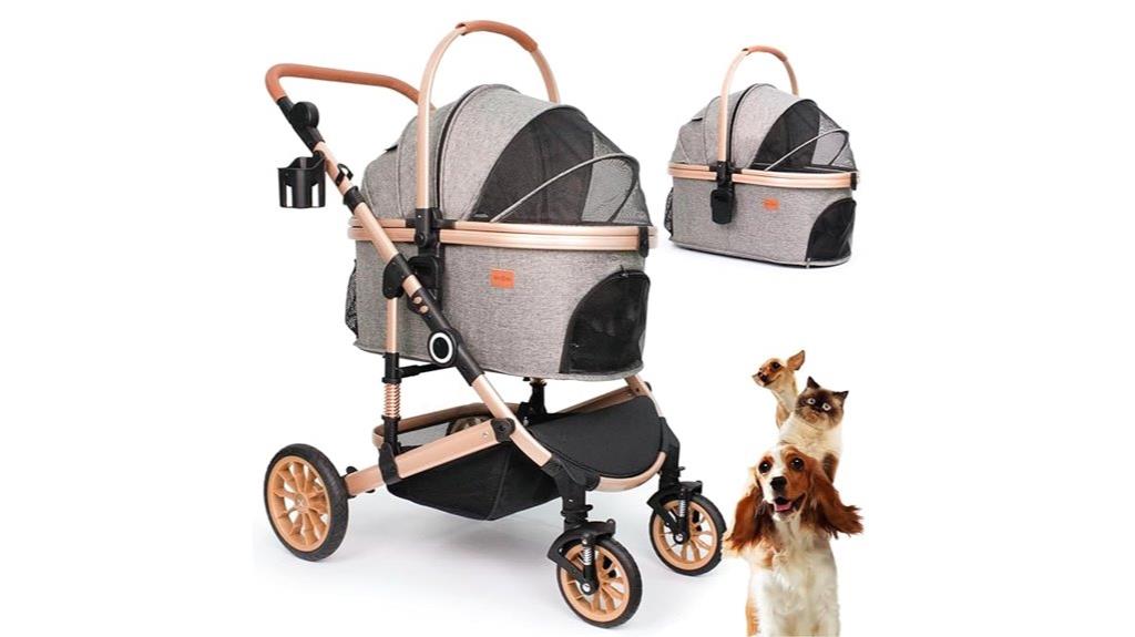 foldable four wheel pet carrier
