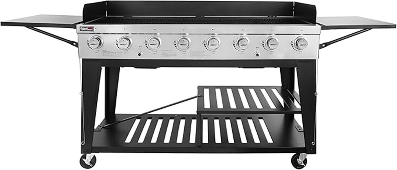 large 8 burner gas grill