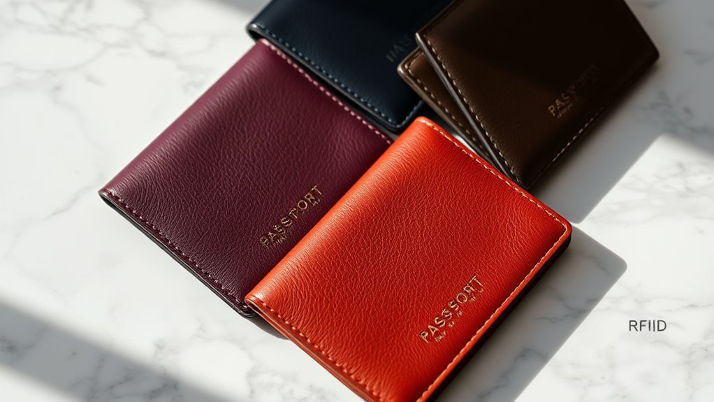 luxury leather passport sets