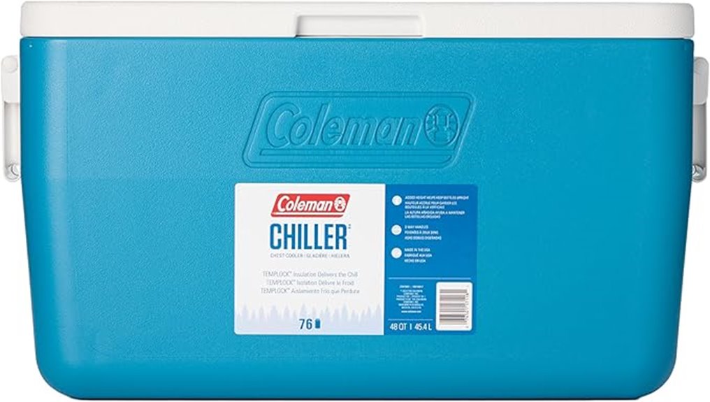 portable 48 quart insulated cooler
