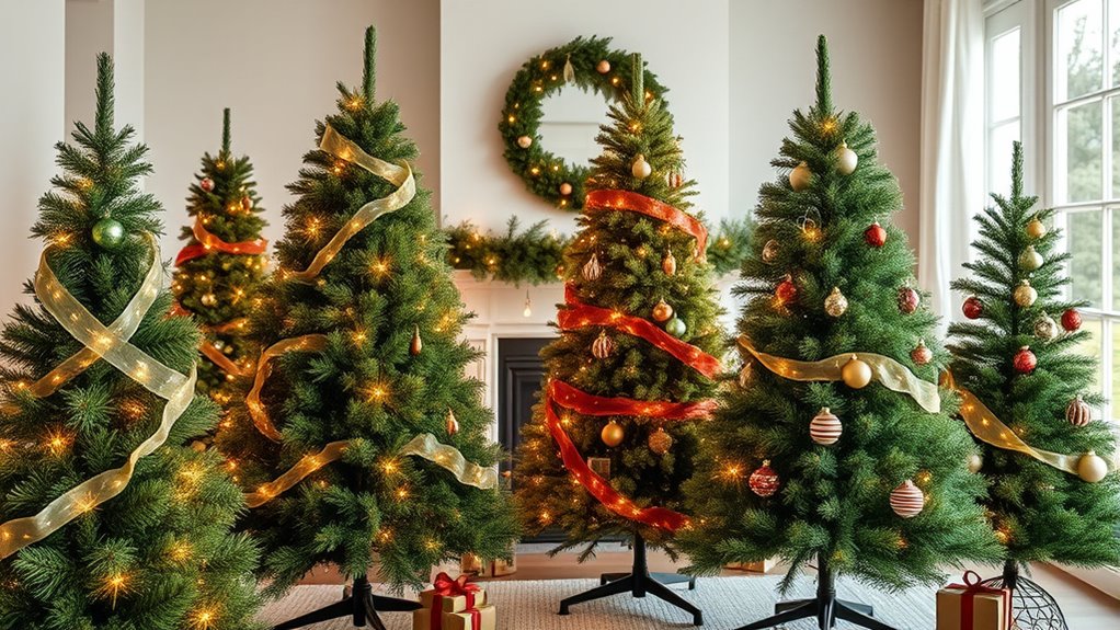 realistic pre lit christmas trees