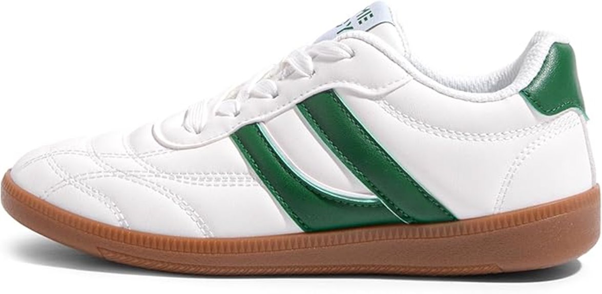 retro leather gum sneakers