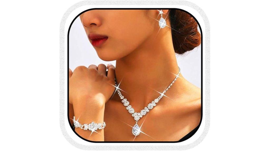 silver bridal jewelry set
