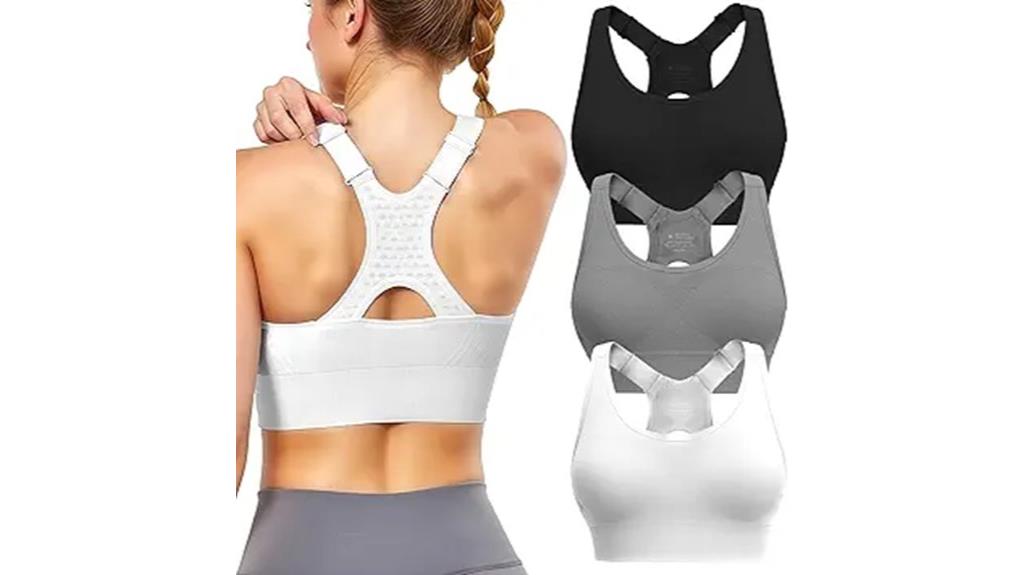 three pack high support bras