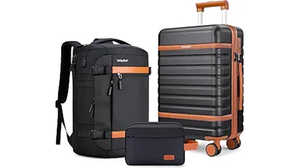 three piece spinner luggage set