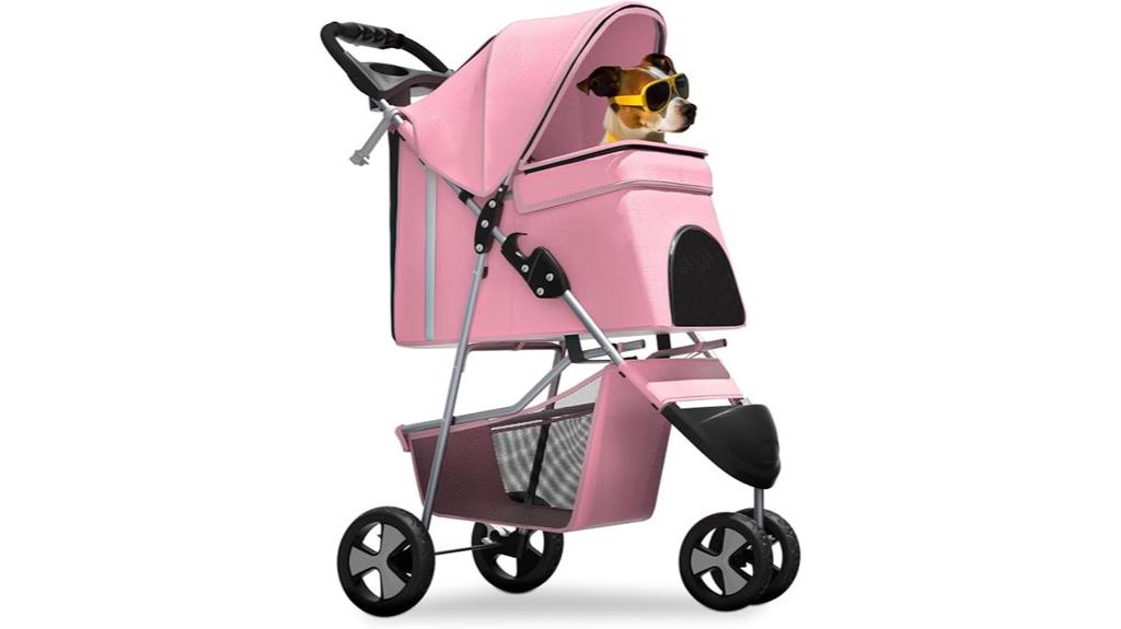 three wheel pet stroller