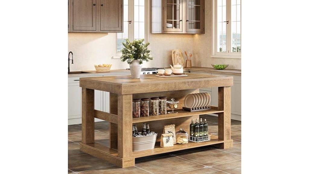 tribesigns 3 shelf kitchen island