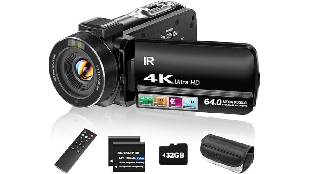 uhd 64mp youtube camcorder