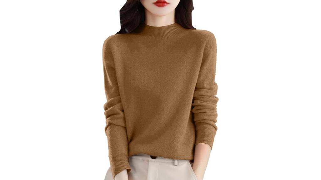 women s cashmere mock neck