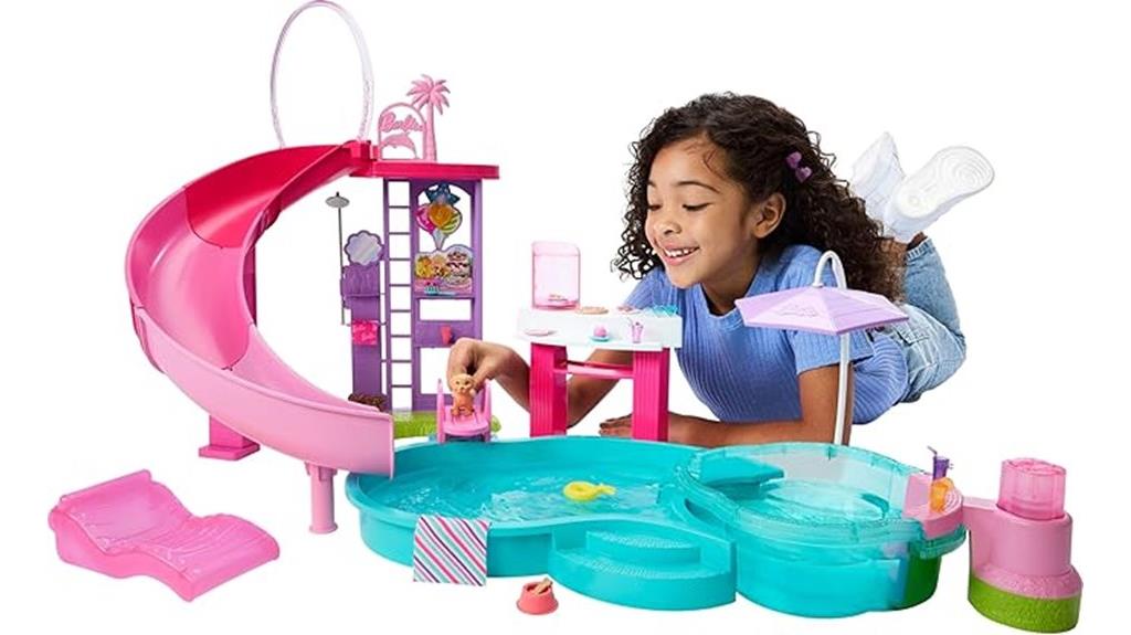barbie pool playset features