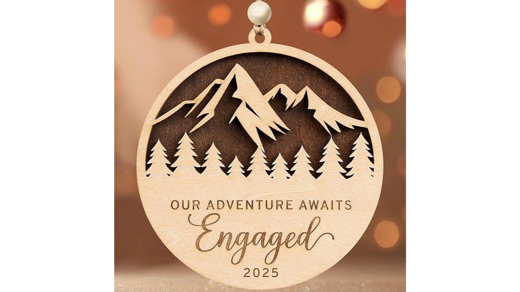 engaged couple christmas ornament