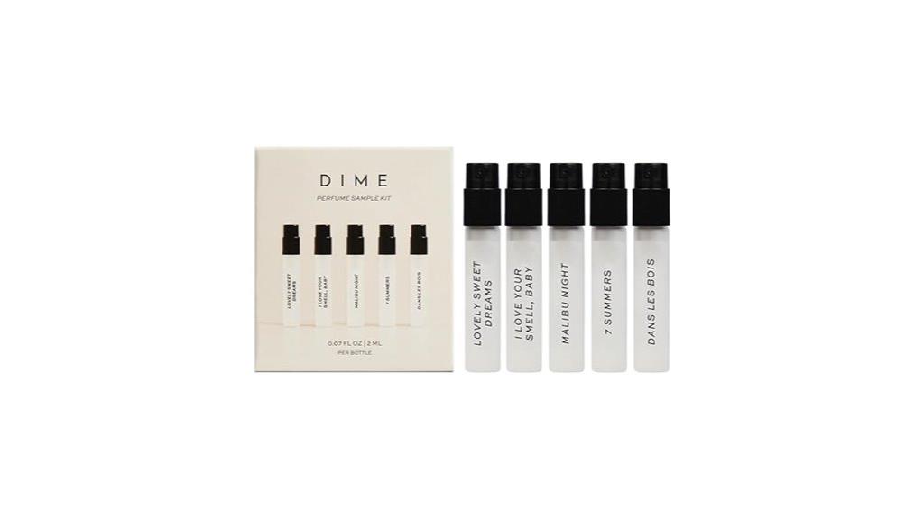 five 2ml perfume vials