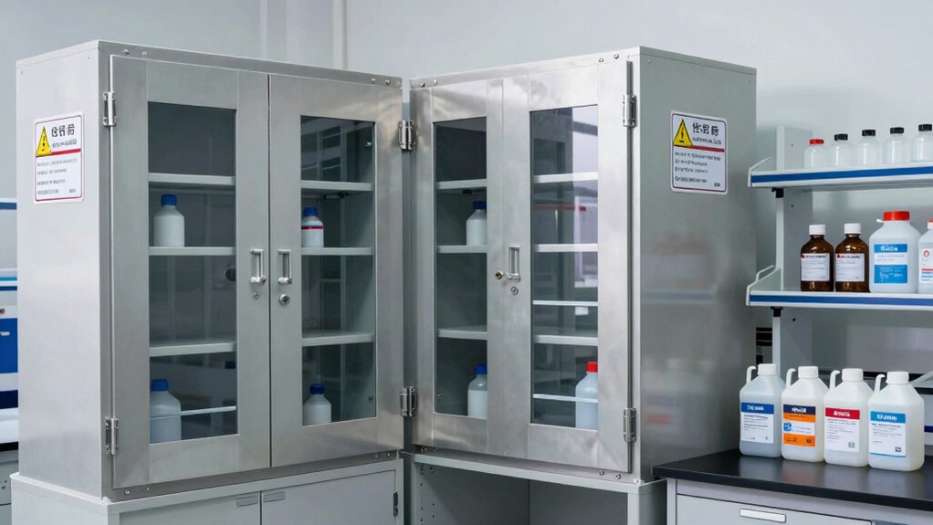 corrosive cabinet safety features