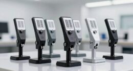 top barcode label stands