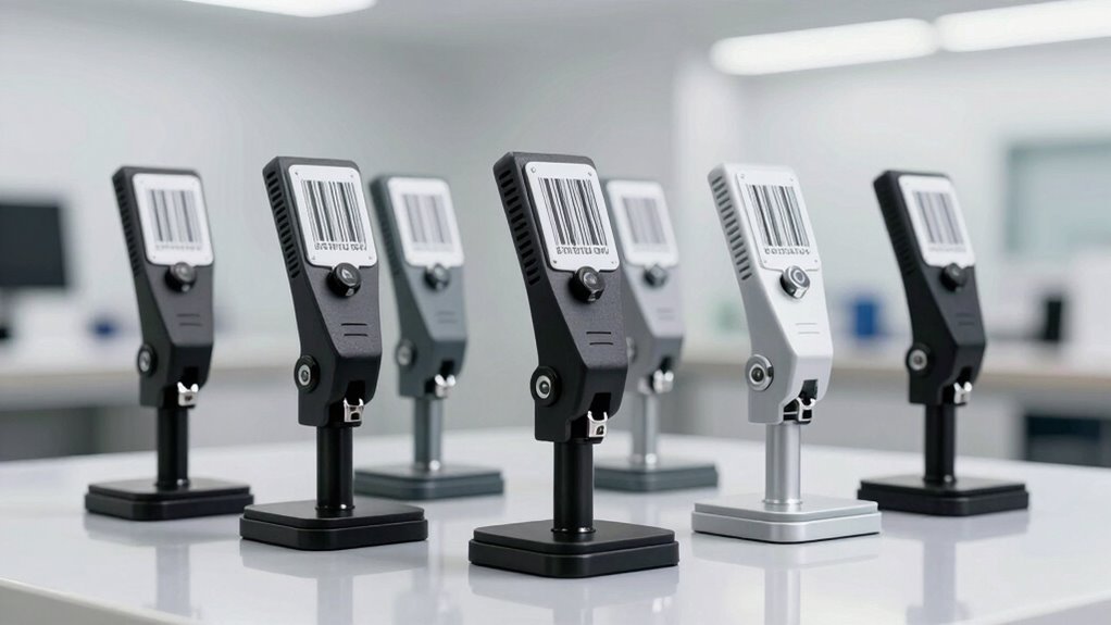 top barcode label stands
