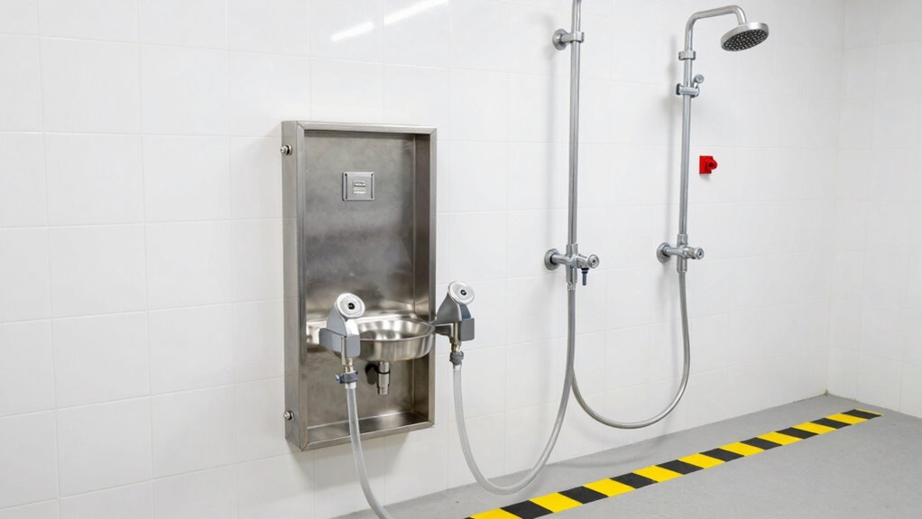 proper eyewash station placement