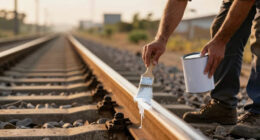 Painting The Sides Of Railroad Rails White To Reduce Derailment
